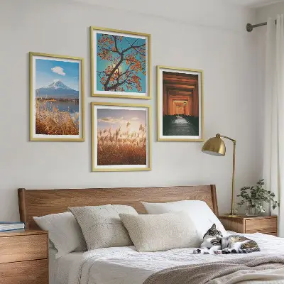 Japanese nature landscapes wall art set of 4 pieces