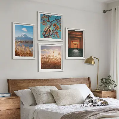 Japanese nature landscapes wall art set of 4 pieces