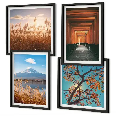 Japanese nature landscapes wall art set of 4 pieces