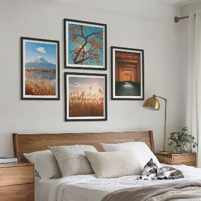 Japanese nature landscapes wall art set of 4 pieces
