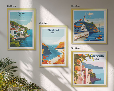 Wall art set Retro landscapes in a picturesque style