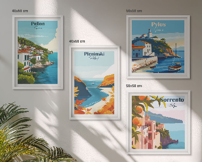 Wall art set Retro landscapes in a picturesque style