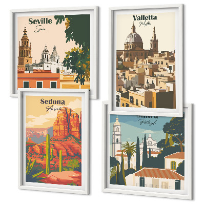 Multi-piece wall decor set Retro cityscapes Sedona Sintra
