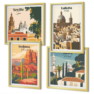 Multi-piece wall decor set Retro cityscapes Sedona Sintra