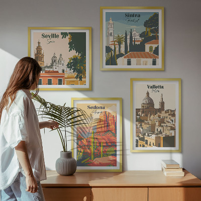 Multi-piece wall decor set Retro cityscapes Sedona Sintra