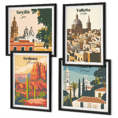 Multi-piece wall decor set Retro cityscapes Sedona Sintra
