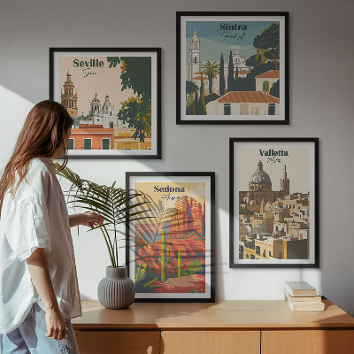 Multi-piece wall decor set Retro cityscapes Sedona Sintra