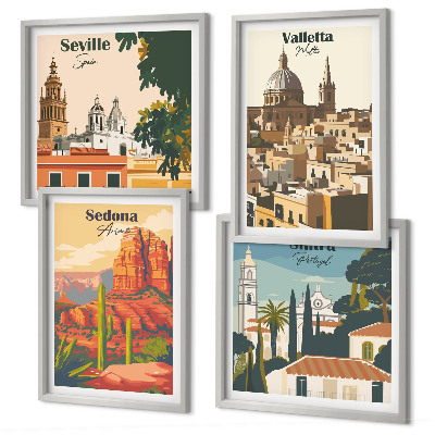 Multi-piece wall decor set Retro cityscapes Sedona Sintra