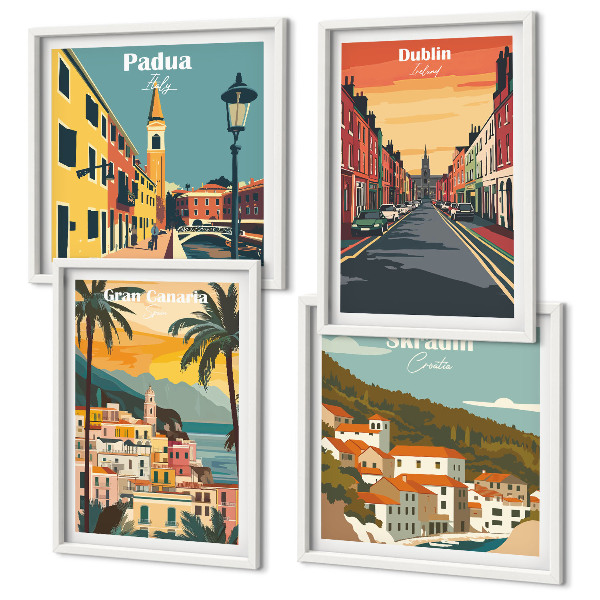 Wall art set Landscapes of cities and nature