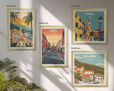 Wall art set Landscapes of cities and nature