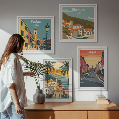 Wall art set Landscapes of cities and nature