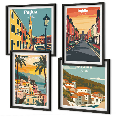 Wall art set Landscapes of cities and nature