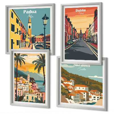 Wall art set Landscapes of cities and nature