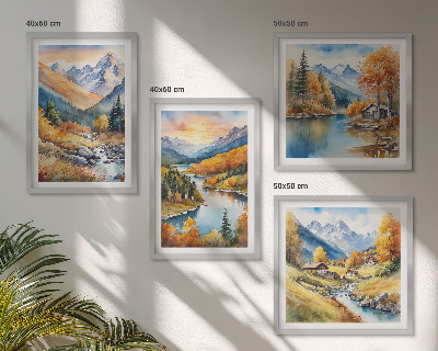 Multi-piece wall decor set Mountain landscape with a river