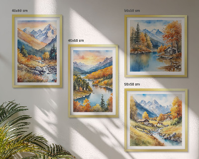 Multi-piece wall decor set Mountain landscape with a river