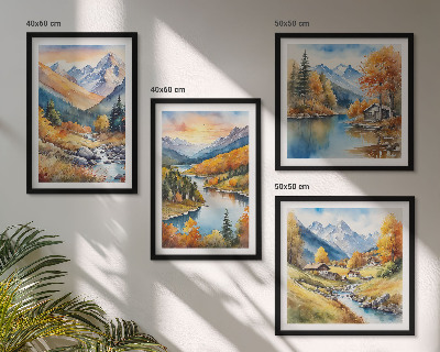 Multi-piece wall decor set Mountain landscape with a river