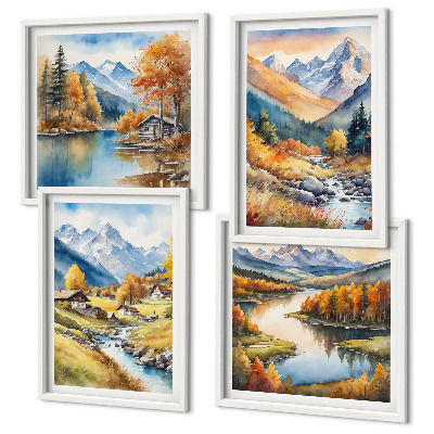 Multi-piece wall decor set Autumn landscapes of nature