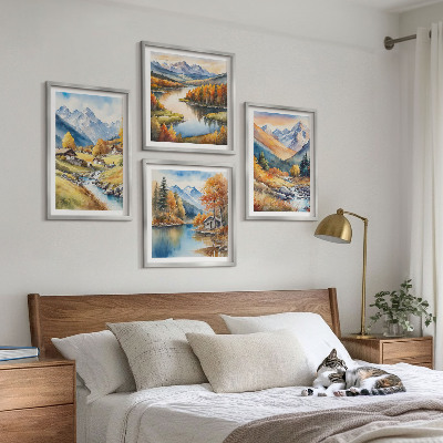 Multi-piece wall decor set Autumn landscapes of nature