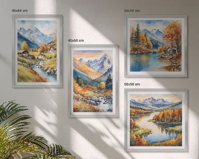 Multi-piece wall decor set Autumn landscapes of nature