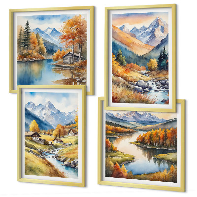 Multi-piece wall decor set Autumn landscapes of nature
