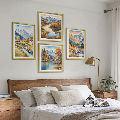 Multi-piece wall decor set Autumn landscapes of nature