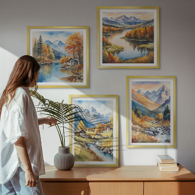 Multi-piece wall decor set Autumn landscapes of nature