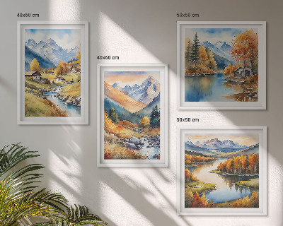 Multi-piece wall decor set Autumn landscapes of nature