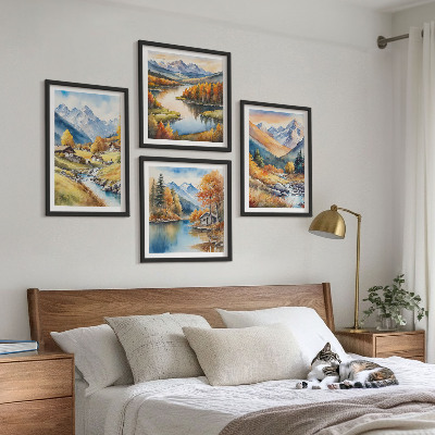 Multi-piece wall decor set Autumn landscapes of nature