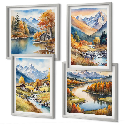 Multi-piece wall decor set Autumn landscapes of nature