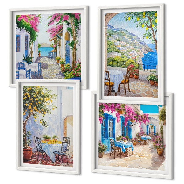 Multi-piece wall decor set Charming streets with plants