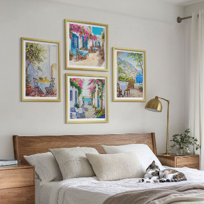 Multi-piece wall decor set Charming streets with plants