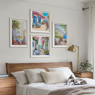 Multi-piece wall decor set Charming streets with plants