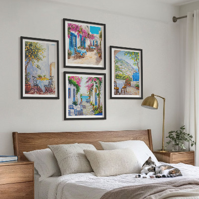 Multi-piece wall decor set Charming streets with plants