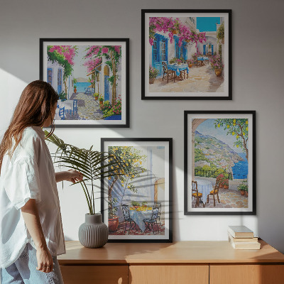 Multi-piece wall decor set Charming streets with plants