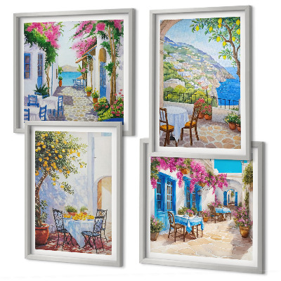 Multi-piece wall decor set Charming streets with plants