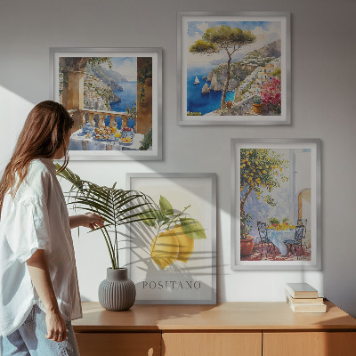 Wall art set Views of Positano lemon architecture