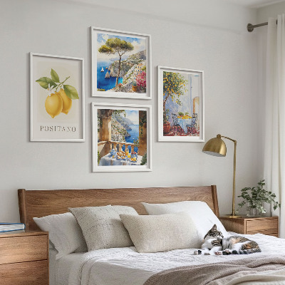 Wall art set Views of Positano lemon architecture