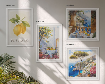 Wall art set Views of Positano lemon architecture
