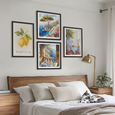 Wall art set Views of Positano lemon architecture