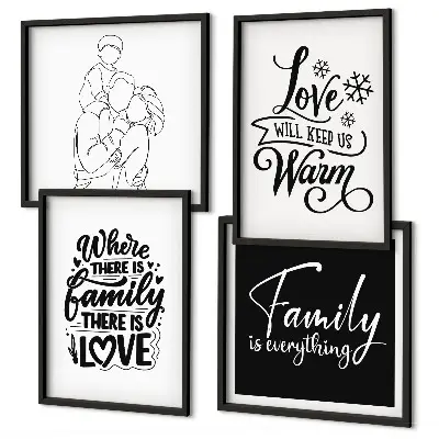 Multi-piece wall decor set featuring family, love, warmth, and home themes