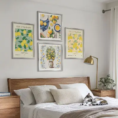 Citrus tree fruit wall decor set multi-piece Italy design