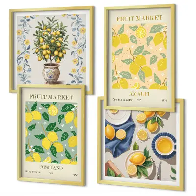 Citrus tree fruit wall decor set multi-piece Italy design
