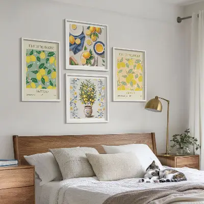 Citrus tree fruit wall decor set multi-piece Italy design