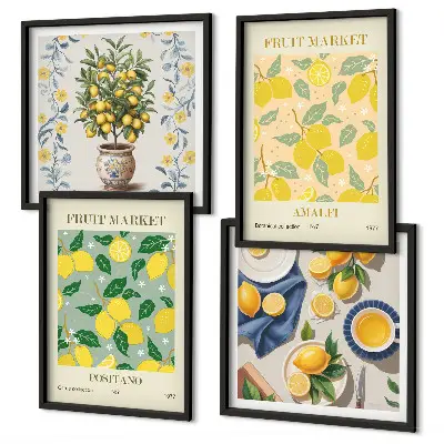 Citrus tree fruit wall decor set multi-piece Italy design