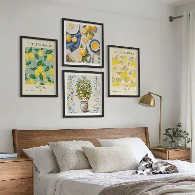 Citrus tree fruit wall decor set multi-piece Italy design