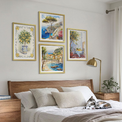 Wall art set Sea of ​​lemon trees view