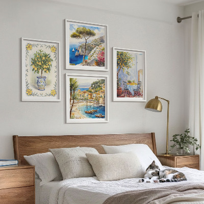 Wall art set Sea of ​​lemon trees view