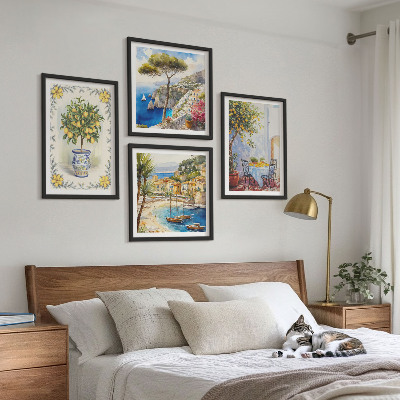 Wall art set Sea of ​​lemon trees view