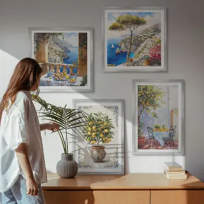 Sea lemon tree wall art set of 4 pieces