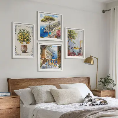 Sea lemon tree wall art set of 4 pieces